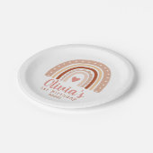 Gedempte aardse toon Boho regenboog eerste verjaar Papieren Bordje (Gekanteld)