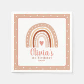 Gedempte aardse toon Boho regenboog eerste verjaar Servet (Voorkant)