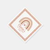 Gedempte aardse toon Boho regenboog eerste verjaar Servet (Hoek)