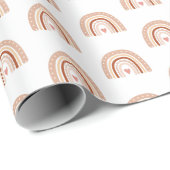 Gedempte aardse toon Boho regenboog kinderen verja Cadeaupapier (Rol Hoek)
