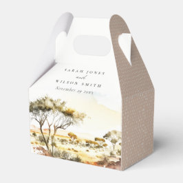 Gedempte aardse Waterverf Afrikaans Landschapsbrui Bedankdoosjes