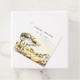 Gedempte aardse Waterverf Afrikaans Landschapsbrui Bedankjes Labels