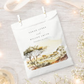 Gedempte aardse Waterverf Afrikaans Landschapsbrui Bedankzakje (Geknipt)