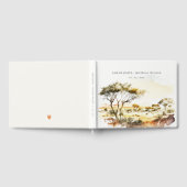 Gedempte aardse Waterverf Afrikaans Landschapsbrui Gastenboek (Volledig)