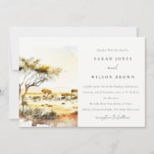 Gedempte aardse Waterverf Afrikaans Landschapsbrui Kaart (Voorkant)