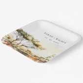 Gedempte aardse Waterverf Afrikaans Landschapsbrui Papieren Bordje (Gebogen)