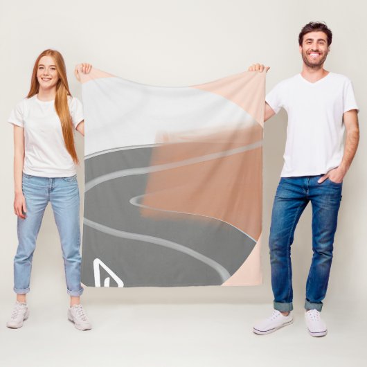 Gedempte aardtinten zon minimalistische kunst fleece deken (In situ)