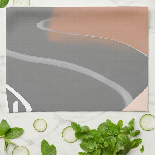 Gedempte aardtinten zon minimalistische kunst theedoek (Gevouwen)