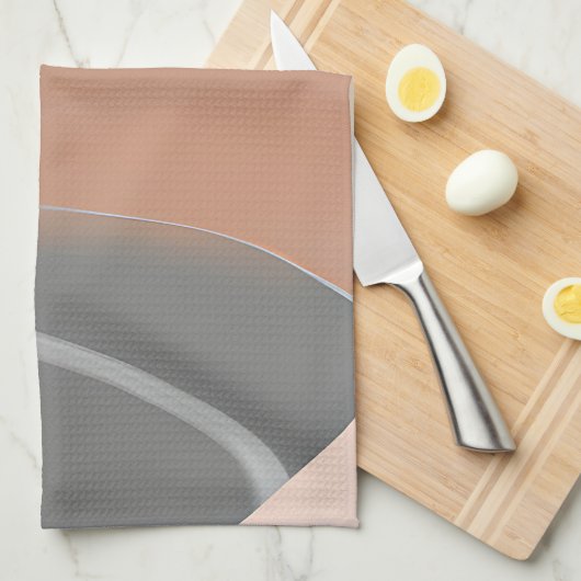 Gedempte aardtinten zon minimalistische kunst theedoek (Quarter Fold)