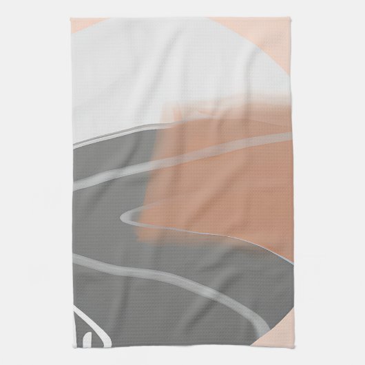 Gedempte aardtinten zon minimalistische kunst theedoek (Verticaal)