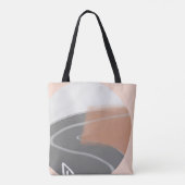 Gedempte aardtinten zon minimalistische kunst tote bag (Achterkant)