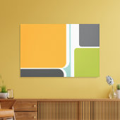 Gedempte abstracte retro kleur blokkunst geometris canvas afdruk (Insitu (Woonkamer))