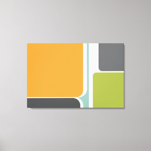 Gedempte abstracte retro kleur blokkunst geometris canvas afdruk (Voorkant)