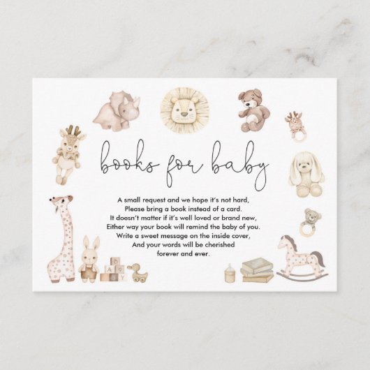 Gedempte Baby Speelgoed Gevulde Dieren Boeken voor Informatiekaartje (Voorkant)