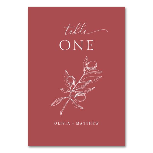 Gedempte bakstenen rode olijf bruiloft | Herfst bo Kaart (Achterkant)