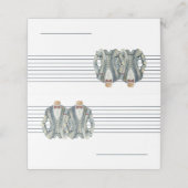 Gedempte Blauw Twee Grooms Pakken en Bow Stropdass Plaatskaartje (Buitenkant ongevouwen)