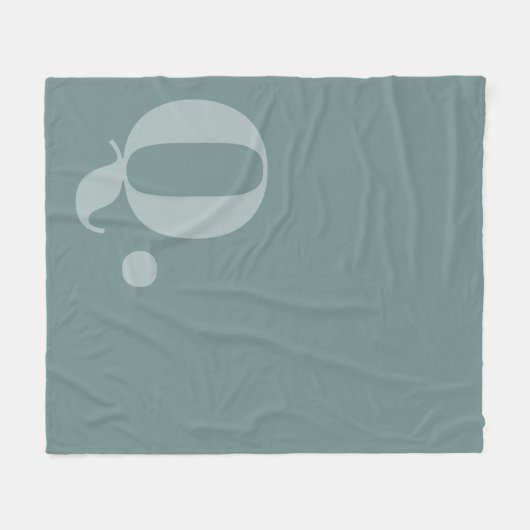 gedempte Blauwgroen lettervorm Fleece Deken (Voorkant (Horizontaal))