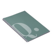 gedempte Blauwgroen lettervorm Notitieboek (Rechterzijde)