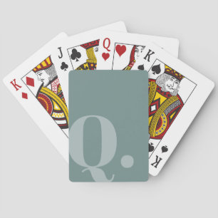 gedempte Blauwgroen lettervorm Pokerkaarten