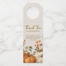 Gedempte Bloem Licht Beige Thanksgiving Fles Label
