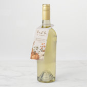 Gedempte Bloem Licht Beige Thanksgiving Fles Label (Schuin)