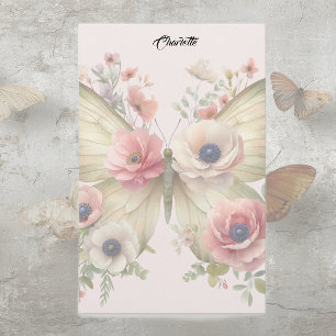 Gedempte Bloem Vlinder Briefpapier