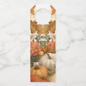 Gedempte Bloemen Licht Beige Thanksgiving Fles Lab Flessenhanger (Achterkant)