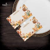 Gedempte bloemen Thanksgiving Blank Flat Table Kaa Visitekaartje