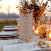 Gedempte bloemen Thanksgiving diner menu kaart