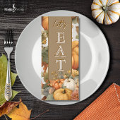 Gedempte bloemen Thanksgiving diner menu kaart