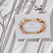 Gedempte bloemen Thanksgiving Flat Place Card Plaatskaartje
