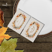 Gedempte bloemen Thanksgiving Flat Place Card Plaatskaartje