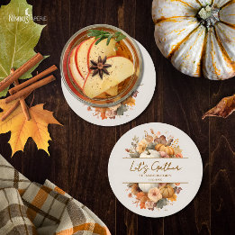 Gedempte bloemen Thanksgiving papier Onderzetter