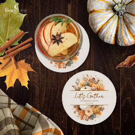 Gedempte bloemen Thanksgiving papier Onderzetter