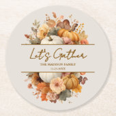 Gedempte bloemen Thanksgiving papier Onderzetter (Voorkant)