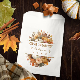 Gedempte bloemenkleuren Thanksgiving Favor Zak Bedankzakje