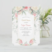 Gedempte Bloemenuitnodiging Kaart (Staand voorkant)