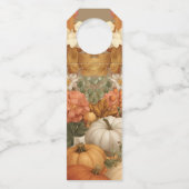 Gedempte Bloemige Karamel Thanksgiving Fleslabel Flessenhanger (Achterkant)
