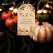 Gedempte bloemige lichte beige thanksgiving gesche cadeaulabel