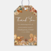 Gedempte Bloemrijke Karamel Beige Kerstkaarthouder Cadeaulabel (Voorkant)