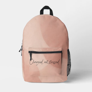 Gedempte blos en stoffige roze AI Print Cut Sew Ta Bedrukte Rugzak
