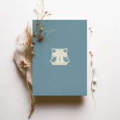 Gedempte Blues, Grijs en Wit  Art Deco Kaart