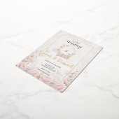 Gedempte Blush Bloemen Papier Tuin Romantische bru Folie Uitnodiging Briefkaart (Gedraaid)