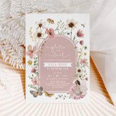 Gedempte Blush Boho Fairy Wildflower Meisje Verjaa Kaart