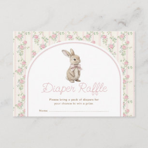 Gedempte Blush Konijn Baby Shower Luierspel Informatiekaartje