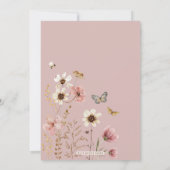 Gedempte Blush Spring Boho Wildflower Butterfly Ba Bedankkaart (Achterkant)