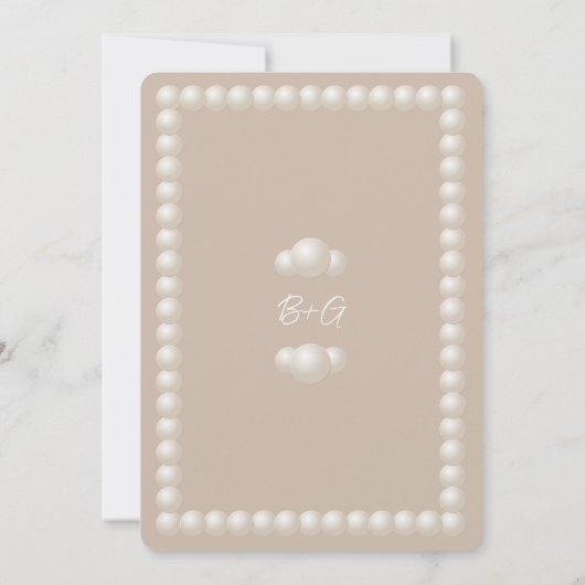 Gedempte Blush & Tan Parel Lint Foto Bewaar De Dat Kaart (Achterkant)