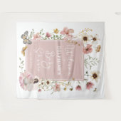 Gedempte Blush Wildflower Fairy Baby shower Welkom Wandkleed (Voorkant (horizontaal))