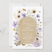 Gedempte Bohemian Fairy Wildflower Meisje Baby sho Kaart (Voorkant)