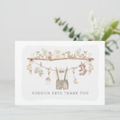 Gedempte Boho Baby Boy Kleding Klein Man Foto Bedankkaart (Staand voorkant)